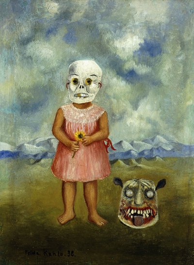 Ela Joga Sozinha ou Rapariga com Máscara da Morte; Ella Juega Sola ou Nina com Mascara de la Muerte de Frida Kahlo