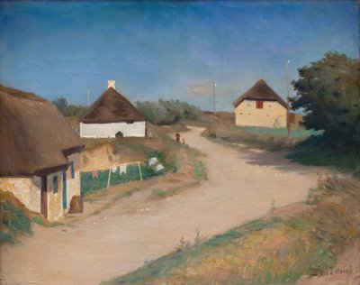 Casas ao longo de uma estrada em Morsø, Jutlândia de Fridolin Johansen