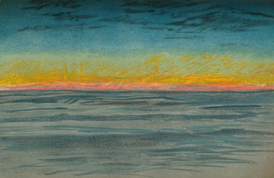 O Dia Polar Minguante, 22 de setembro de 1893. Esboço Pastel, 1893 1897 de Fridtjof Nansen