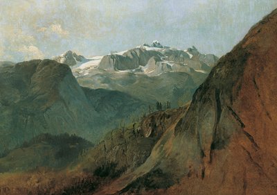O Dachstein do Plassen, perto de Hallstatt de Friedrich August Mathias Gauermann