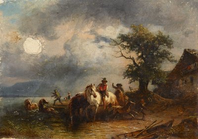 lago para cavalos de Friedrich August Mathias Gauermann