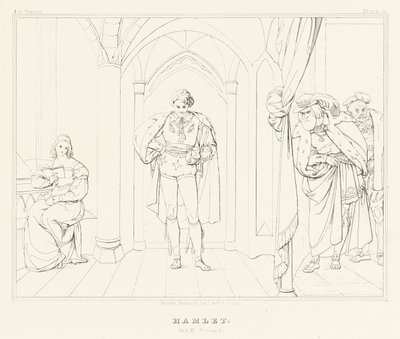 Hamlet, Acto III, Cena 1 (gravura) de Friedrich August Moritz Retzsch