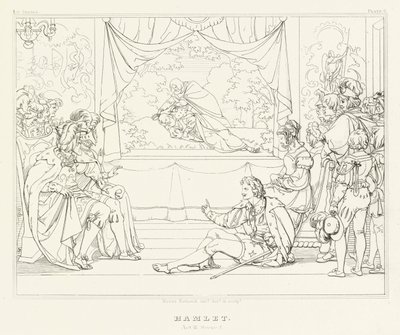 Hamlet, Acto III, Cena 2 (gravura) de Friedrich August Moritz Retzsch