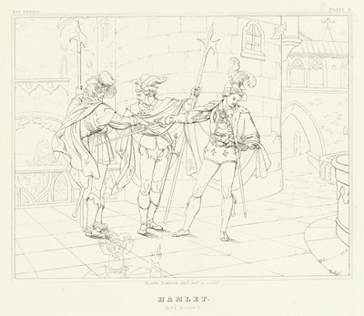Hamlet, Acto I, Cena 5 (gravura) de Friedrich August Moritz Retzsch