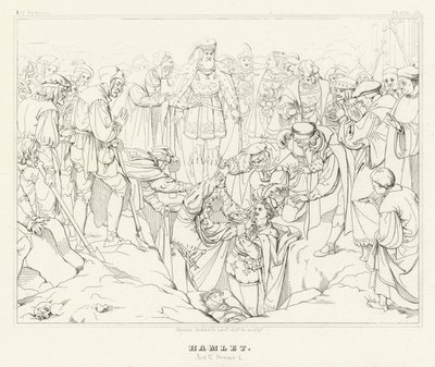 Hamlet, Acto V, Cena 1 (gravura) de Friedrich August Moritz Retzsch