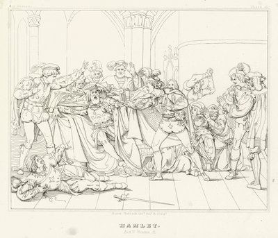 Hamlet, Acto V, Cena 2 (gravura) de Friedrich August Moritz Retzsch