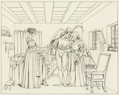 Ilustração para o Fausto de Goethe de Friedrich August Moritz Retzsch