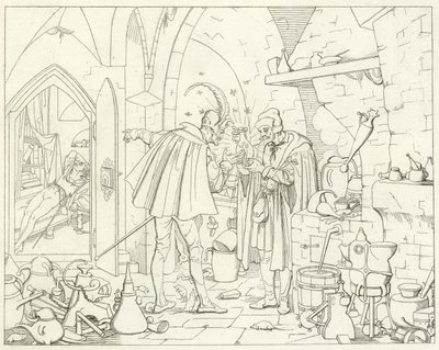 Ilustração para o Fausto de Goethe de Friedrich August Moritz Retzsch