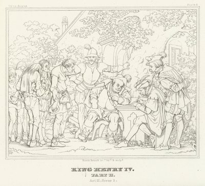Rei Henrique IV, Parte II, Acto III, Cena 2 (gravura) de Friedrich August Moritz Retzsch