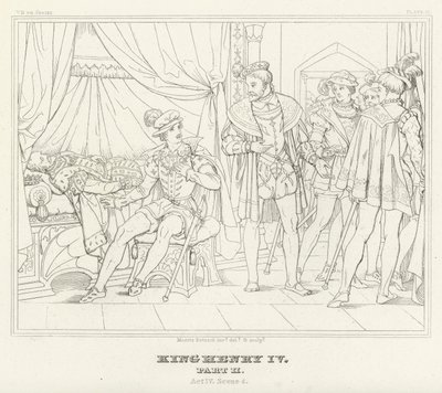 Rei Henrique IV, Parte II, Acto IV, Cena 4 (gravura) de Friedrich August Moritz Retzsch