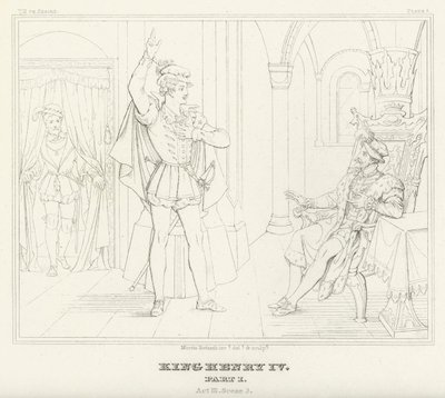 Rei Henrique IV, Parte I, Acto III, Cena 3 (gravura) de Friedrich August Moritz Retzsch