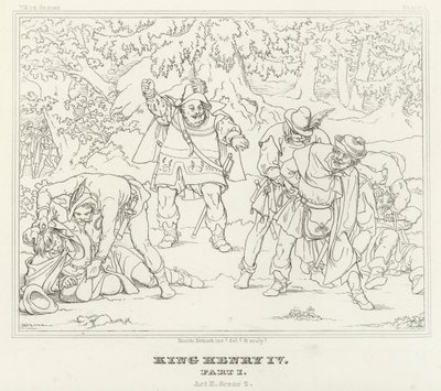 Rei Henrique IV, Parte I, Acto II, Cena 2 (gravura) de Friedrich August Moritz Retzsch