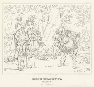 Rei Henrique IV, Parte I, Acto V, Cena 4 (gravura) de Friedrich August Moritz Retzsch