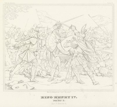 Rei Henrique IV, Parte I, Acto V, Cena 4 (gravura) de Friedrich August Moritz Retzsch