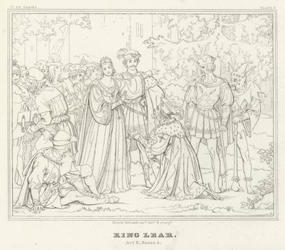 Rei Lear, Acto II, Cena 4 (gravura) de Friedrich August Moritz Retzsch