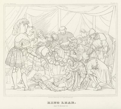 Rei Lear, Acto V, Cena 3 (gravura) de Friedrich August Moritz Retzsch