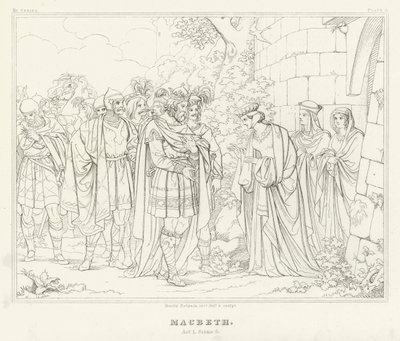 Macbeth, Acto I, Cena 6 (gravura) de Friedrich August Moritz Retzsch