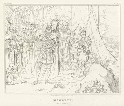 Macbeth, Acto V, Cena 5 (gravura) de Friedrich August Moritz Retzsch