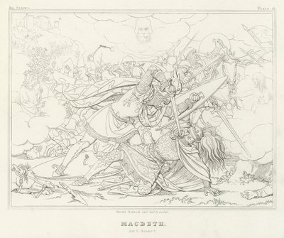Macbeth, Acto V, Cena 7 (gravura) de Friedrich August Moritz Retzsch