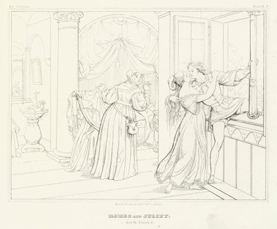 Romeu e Julieta, Acto III, Cena 5 (gravura) de Friedrich August Moritz Retzsch