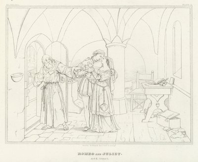 Romeu e Julieta, Acto II, Cena 6 (gravura) de Friedrich August Moritz Retzsch
