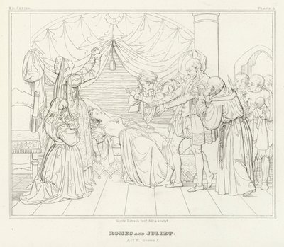 Romeu e Julieta, Acto IV, Cena 5 (gravura) de Friedrich August Moritz Retzsch