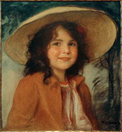 Retrato Hedda, a filha do artista de Friedrich August von Kaulbach