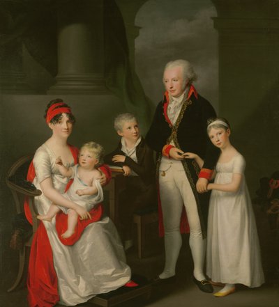 Marc Andre Souchay (1759-1814) e sua família, c.1805 de Friedrich Carl Groger