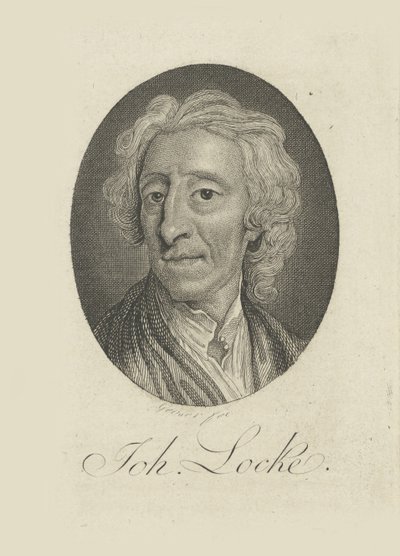 Retrato do médico e filósofo John Locke 1632-1704, ca 1770. de Friedrich Christian Gottlieb Geyser