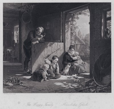A Família Feliz (gravura) de Friedrich Edouard Meyerheim