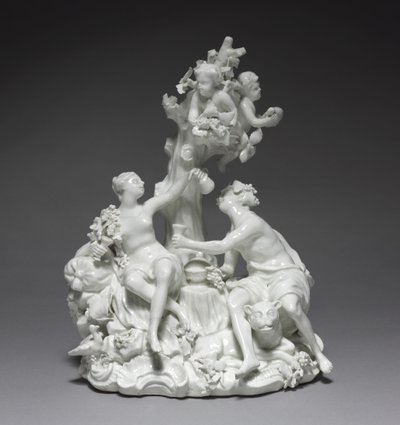 Baco e Vênus, fabricante Tournay Factory, Bélgica, c.1755 de Friedrich Elias I Meyer