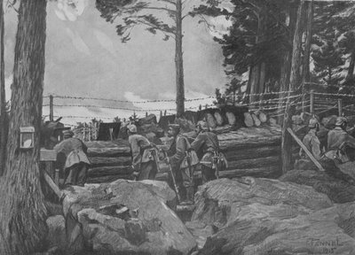 Guerra Mundial 1: soldados alemães lutando nos Vosges de Friedrich Fennel
