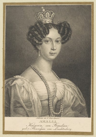 Amélie de Leuchtenberg 1812-1873, Imperatriz do Brasil, 1830. de Friedrich Fleischmann
