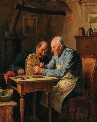 Alemão: Ein schweres Problem (der Uhrmacher) Um problema difícil (o relojoeiro) de Friedrich Friedlander