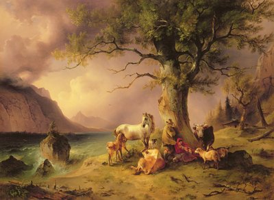  A árvore protetora c1840 de Friedrich Gauermann