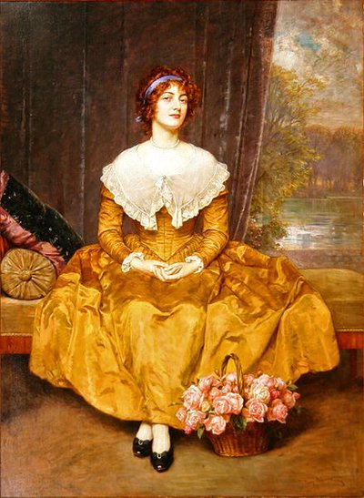 Retrato de uma Senhora (óleo sobre tela) de Friedrich Georg Papperitz