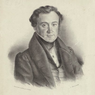 Retrato do compositor Johann Wenzel Kalliwoda 1801-1866. de Friedrich Gustav Schlick
