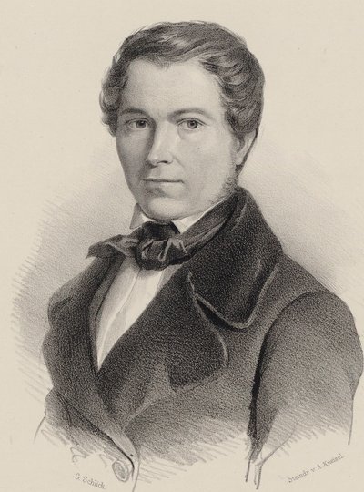 Retrato do violinista e compositor Joseph Labitzky 1802-1881, 1840. de Friedrich Gustav Schlick