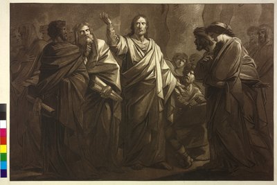 Gravura em água-tinta de Henry Frederick Fueger Cristo e a adúltera (água-tinta) de Friedrich Heinrich Fuger