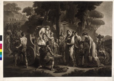 Lucius Albinus oferecendo às Virgens Vestais o seu carro em de Friedrich Heinrich Fuger