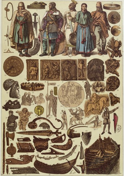 Fatos e objetos escandinavos até 1200, final do século XIX de Friedrich Hottenroth