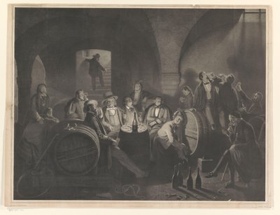 Empresa de homens que bebem numa adega de Friedrich Jentzen