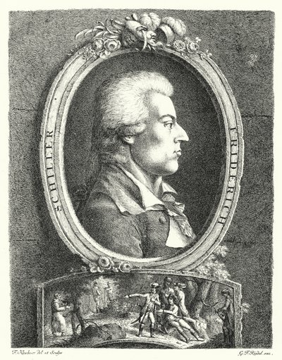 Friedrich Schiller, poeta, dramaturgo e filósofo alemão (gravura) de Friedrich Kirschner