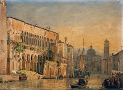 Canal Grande com o Palazzo Fondaco dei Turchi de Friedrich Nerly