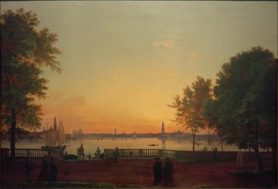 Vista de Veneza a partir dos Giardini Pubblici de Friedrich Nerly