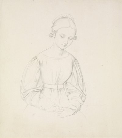 Retrato da esposa do artista, Nina, c. 1830 (grafite no papel) de Friedrich Overbeck