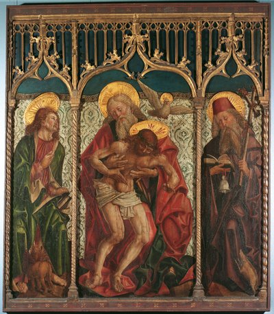 Santíssima Trindade entre St. Mark e St. Anthony Hermitage de Friedrich Pacher