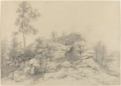 Um santuário à beira do caminho esculpido em um Rocky Tor de Friedrich Philipp Reinhold