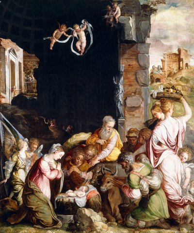 A Adoração dos Pastores de Friedrich Sustris