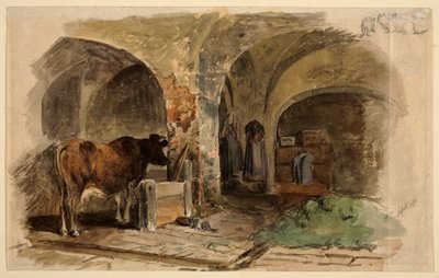 celeiro com vaca de Friedrich Voltz